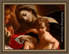 Lodovico Framed Paintings - The Dream of Saint Catherine of Alexandria [detail 1] by Lodovico Carracci
